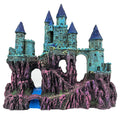 VMCN Aquarium Castle Decoration for Fish Tank Castle Cave Hideouts House Plants Supplies Accessories Safe for Freshwater and Saltwater Fish Tanks – Medium（Blue）