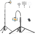 90" Phone Tripod & Gooseneck Tripod for iPhone Flexible Cellphone Tripod with Remote Phone Holder Phone Camera Stand for Recording Content Creator Essentials Compatible with iPhone Android